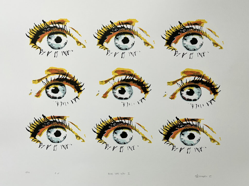 EYE SEE YOU II  2025
5 kleurendruk
opl 10 
50 x 65
€ 170